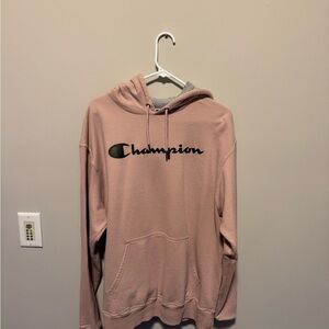 Champion Pink Hoodie with Black Logo